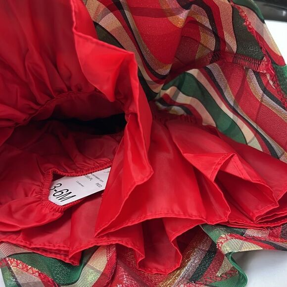 Iris and Ivy Velvet and plaid Taffeta Holiday Party Formal Dress size 3-6m  NWT - Picture 7 of 9